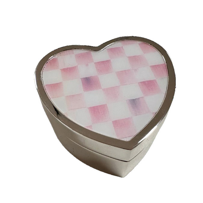 MacKenzie-Childs Heart Trinket Box, Rosy Check