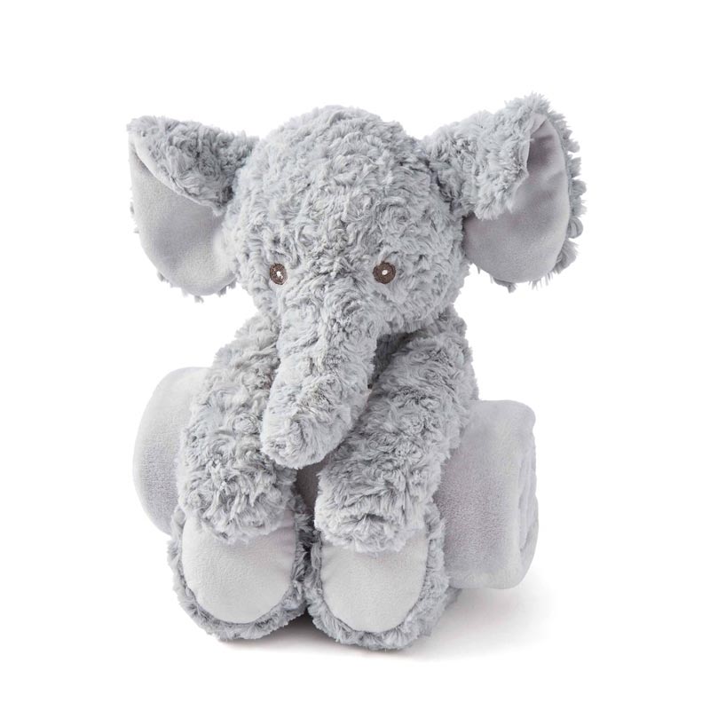 Elegant Baby Elephant Bedtime Huggie Plush Toy, Grey Swirl