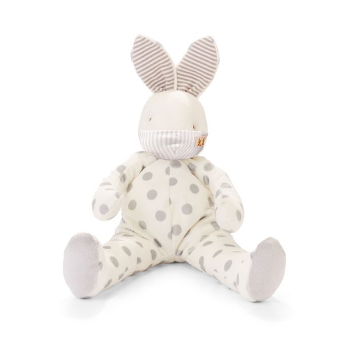 Bunnies By The Bay Big Blossom Buddy with Face Mask, Grey Stripe