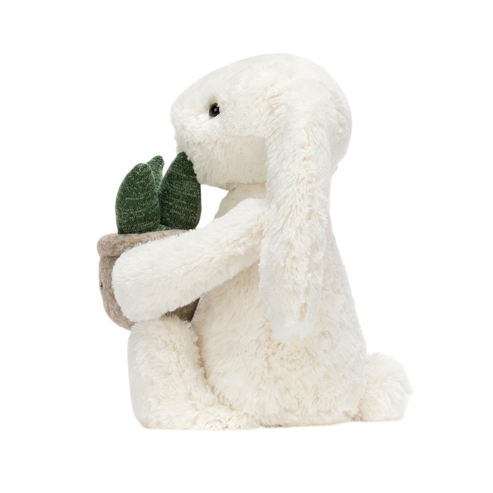 Jellycat Bunny With Plant, Cream