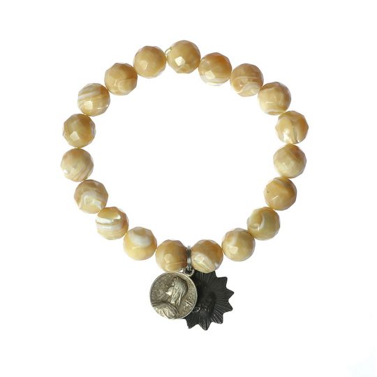 Miracle Icons By Mary Jo Pane Small Beige Mother Of Pearl Bracelet Miracle Icons By Mary Jo Pane Small Beige Mother Of Pearl Bracelet