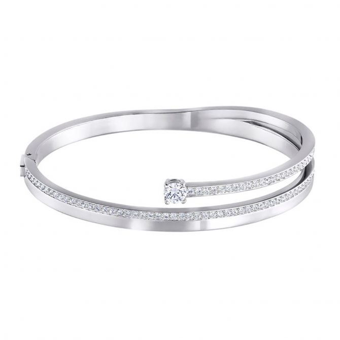 Swarovski Fresh White Tone Bracelet, Medium