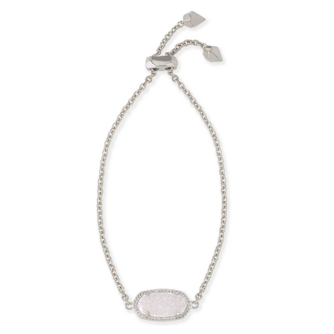 Kendra Scott Elaina Silver Adjustable Chain Bracelet in Iridescent