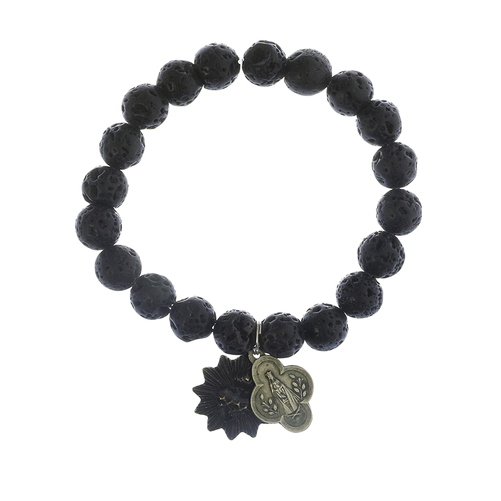 Miracle Icons by Mary Jo Pane Lava Bead Bracelet