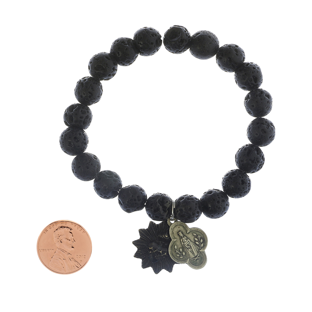 Miracle Icons by Mary Jo Pane Lava Bead Bracelet