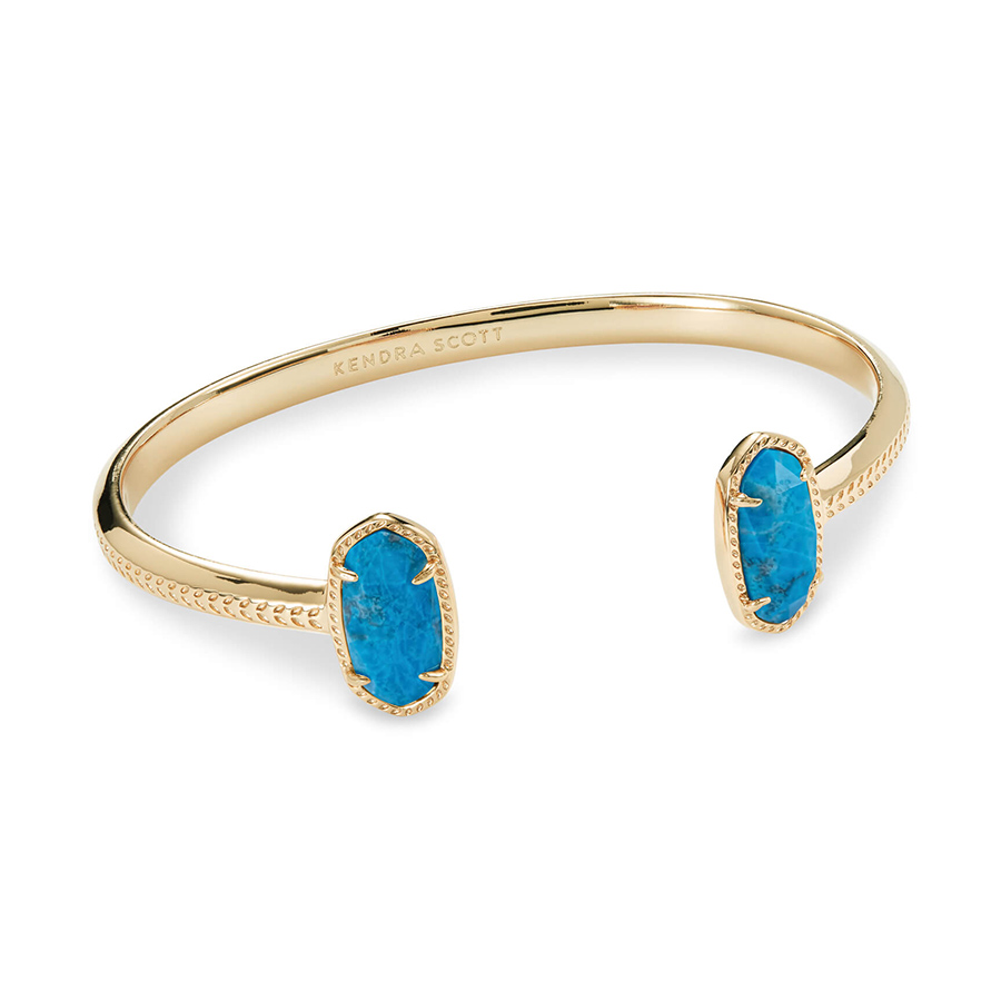 Kendra Scott Elton Gold Cuff Bracelet in Aqua Howlite Borsheims