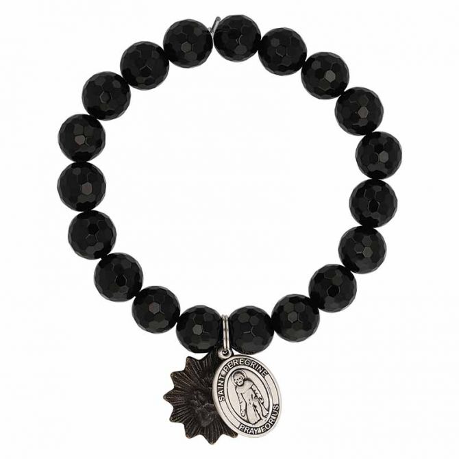 Miracle Icons by Mary Jo Pane Faceted Black Onyx Bracelet