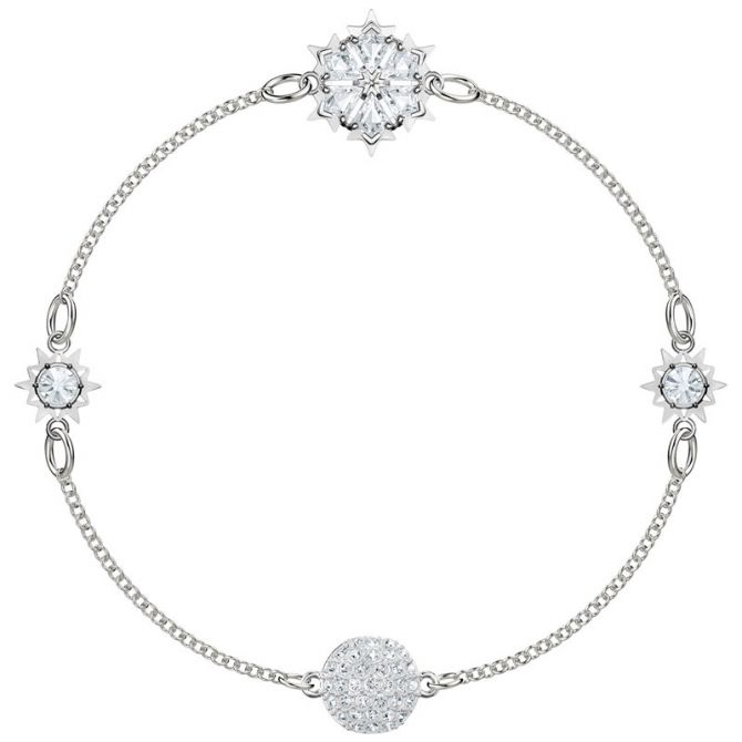 Swarovski Remix Collection Snowflake Strand, White, Silver Tone