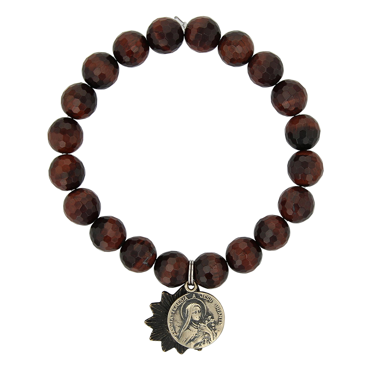 Miracle Icons by Mary Jo Pane Faceted Red Tiger Eye Bracelet