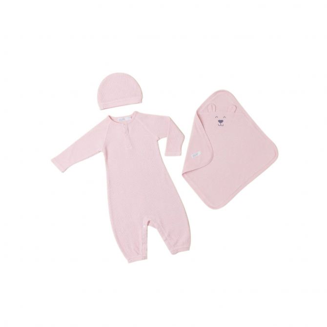 Barefoot Dreams Malibu Collection Waffle Knit Baby Bundle in Dusty Rose, 6-12m