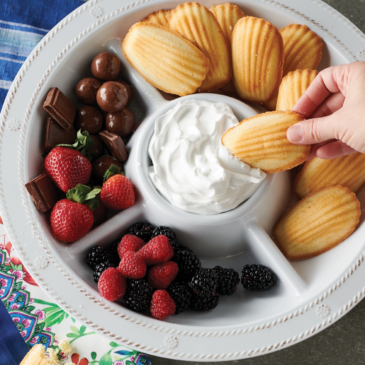 Juliska Berry and Thread Melamine Whitewash Sectioned Server