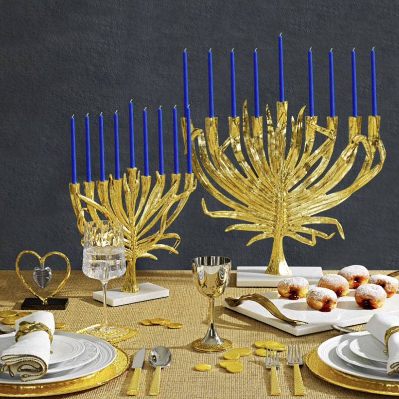 Michael Aram Palm Menorah, Yellow Gold Tone