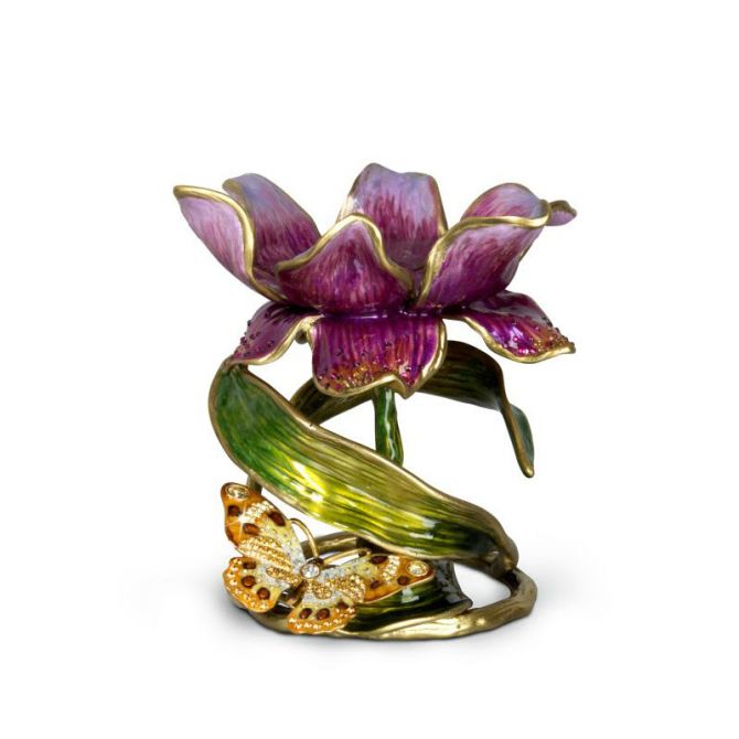 Jay Strongwater Aimee Floral Pillar Candleholder, 7"