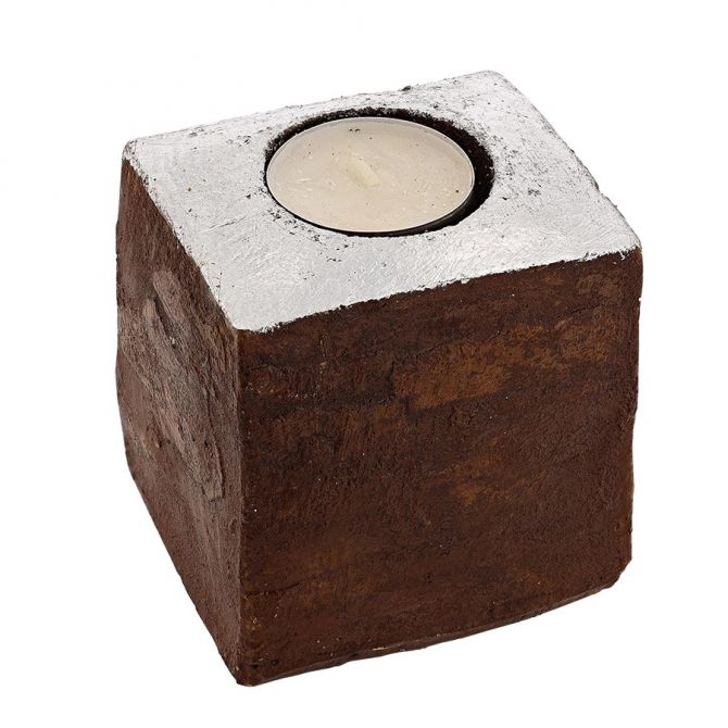 Barbara Biel Silver Single Hole Candleholder, 3.5"
