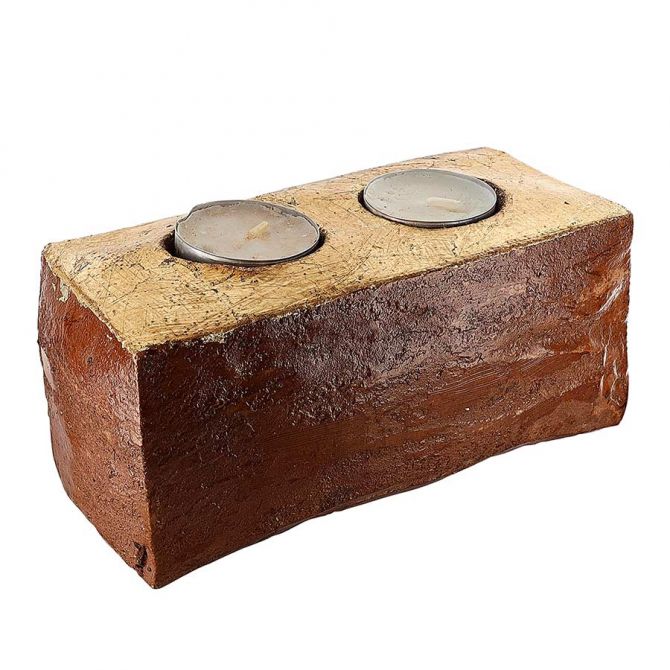 Barbara Biel 2 Hole Candleholder, Gold