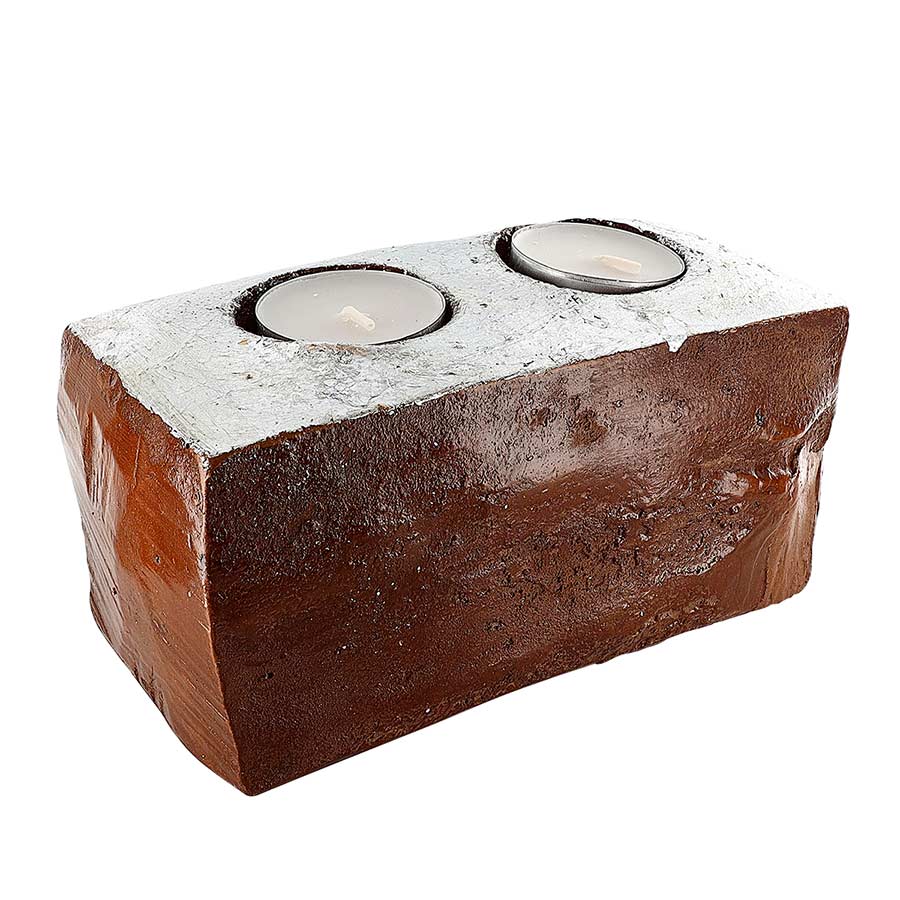 Barbara Biel 2 Hole Candleholder, Silver