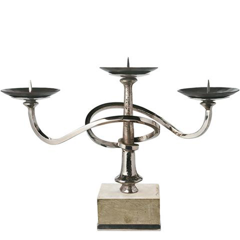 Jan Barboglio Nickel Pirueta Candleholder