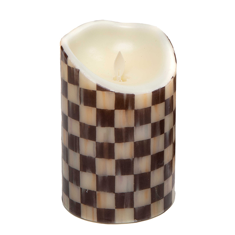 MacKenzie-Childs Courtly Check Flicker Pillar Candle, 6