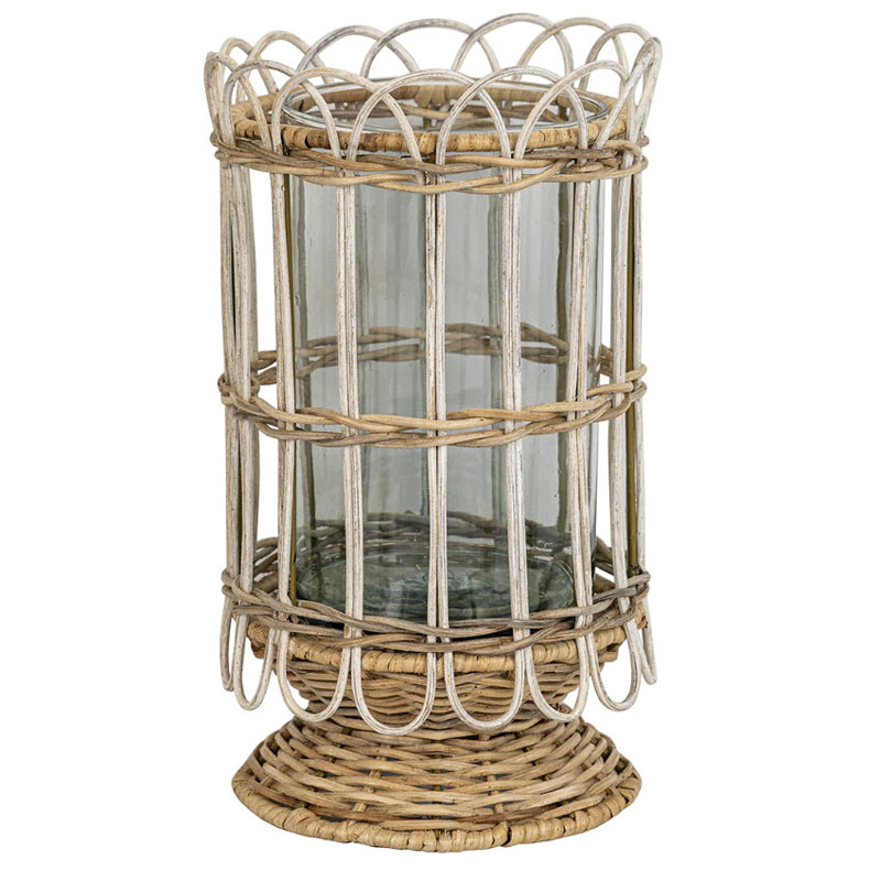 Juliska Provence Rattan Whitewash Hurricane, Large RT28/10 Borsheims
