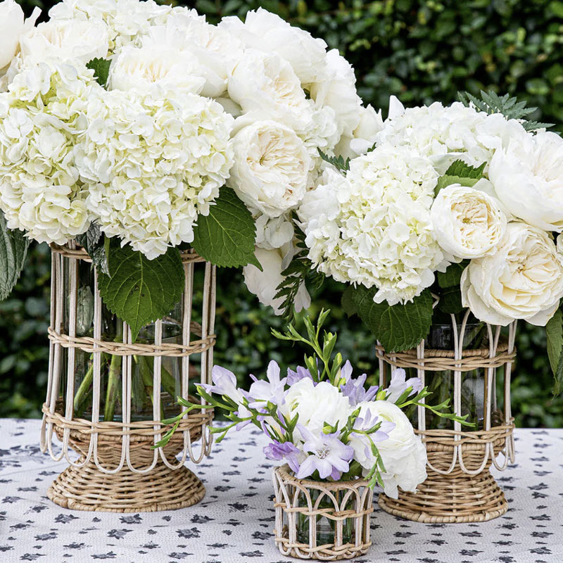 Juliska Provence Rattan Whitewash Hurricane, Medium