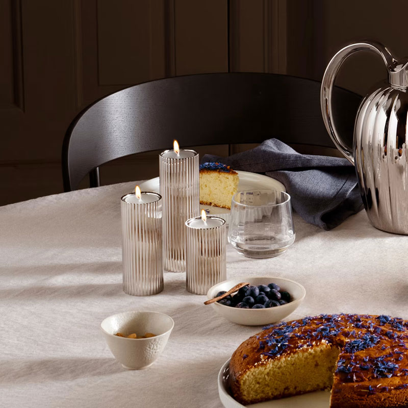 Georg Jensen Bernadotte Tealight Candle Holders, Set of 3