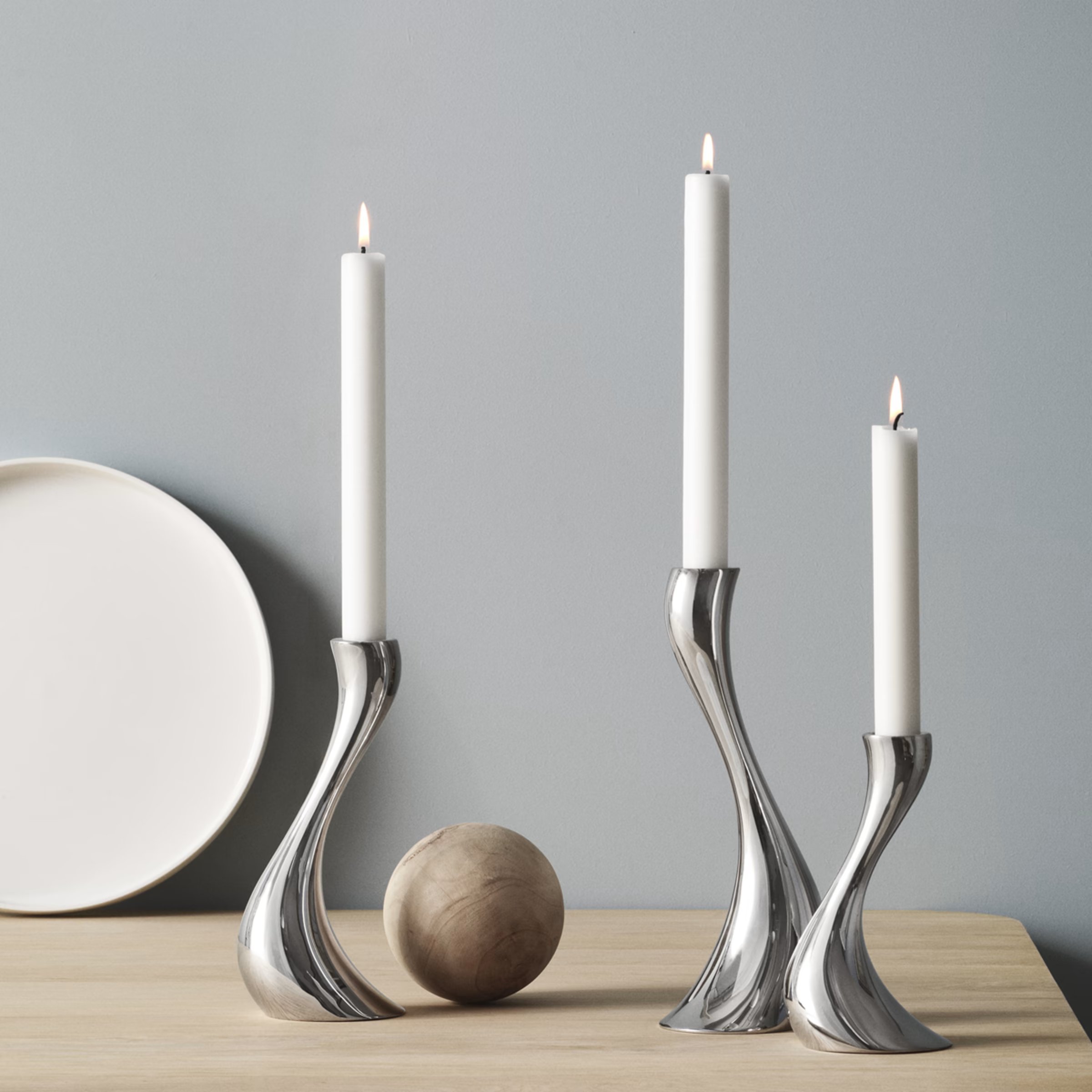 Georg Jensen Cobra Candleholder, Set of 3