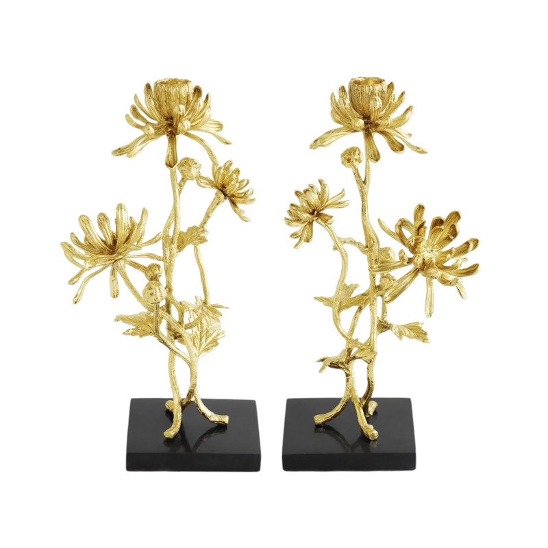 Michael Aram Dahlia Tall Candleholders, Set of 2