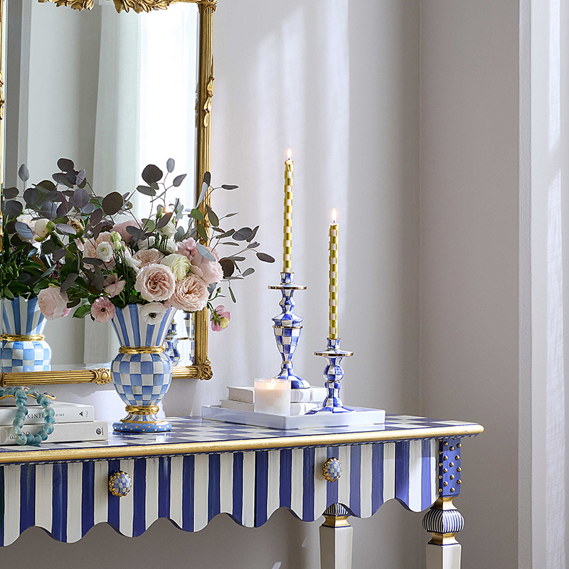 MacKenzie-Childs Royal Check Small Candlestick