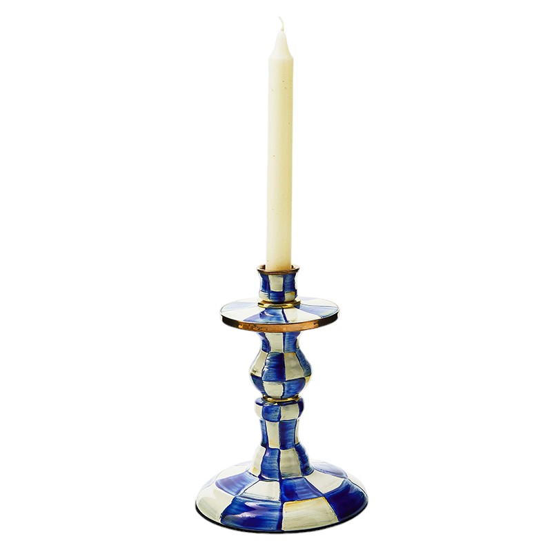 MacKenzie-Childs Royal Check Small Candlestick