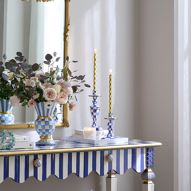 MacKenzie-Childs Royal Check Medium Candlestick