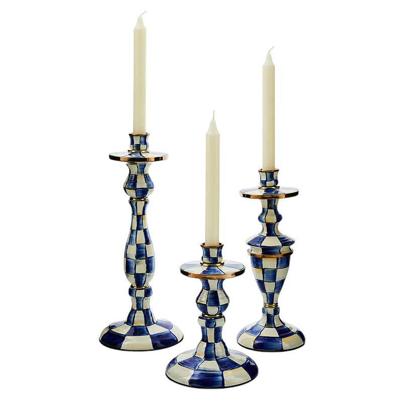 MacKenzie-Childs Royal Check Large Candlestick