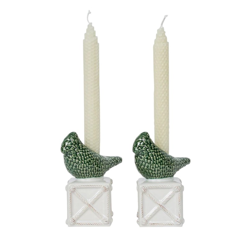 Juliska Berry & Thread Bird Topiary Candlesticks, Set of 2