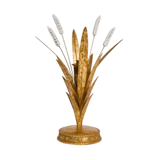 Juliska Forest Walk Gold Wheat Candlestick Holder, 13"
