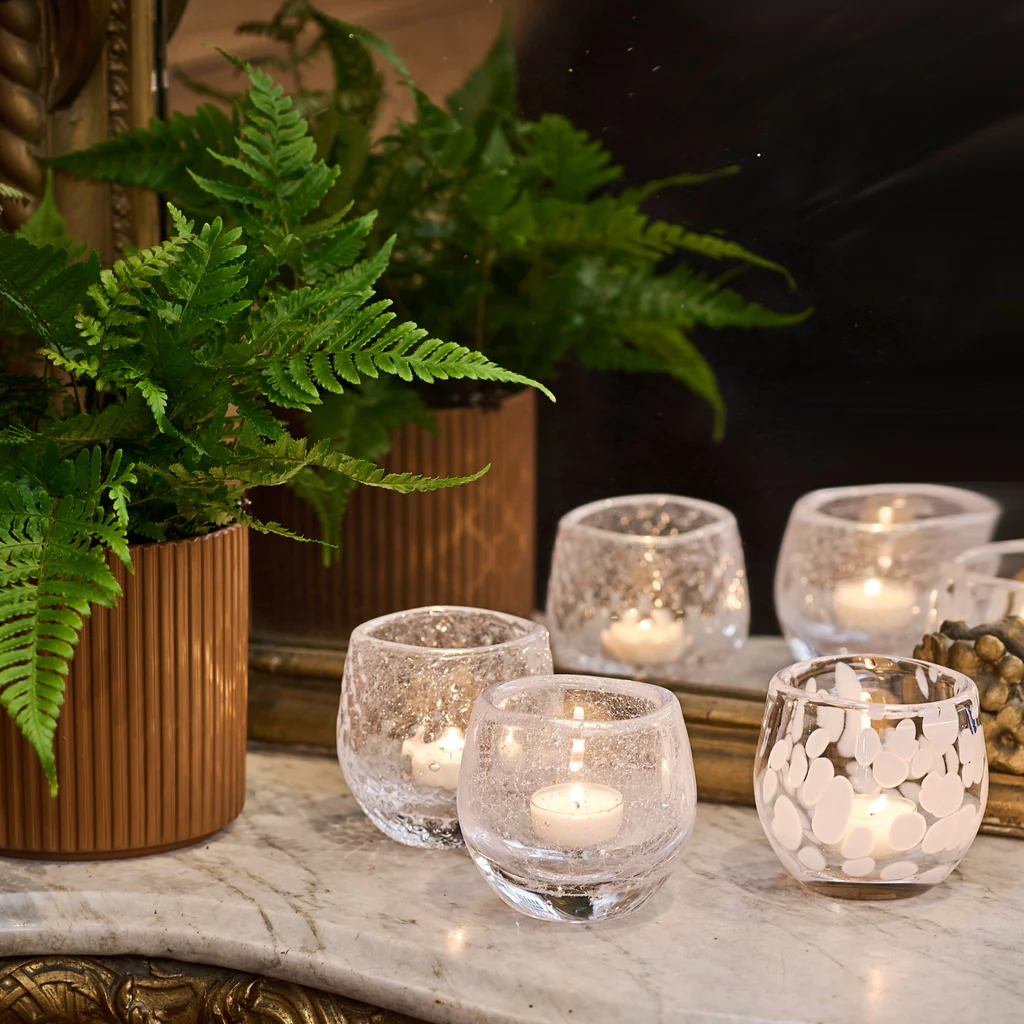 Simon Pearce Burlington Snowfall Tealight