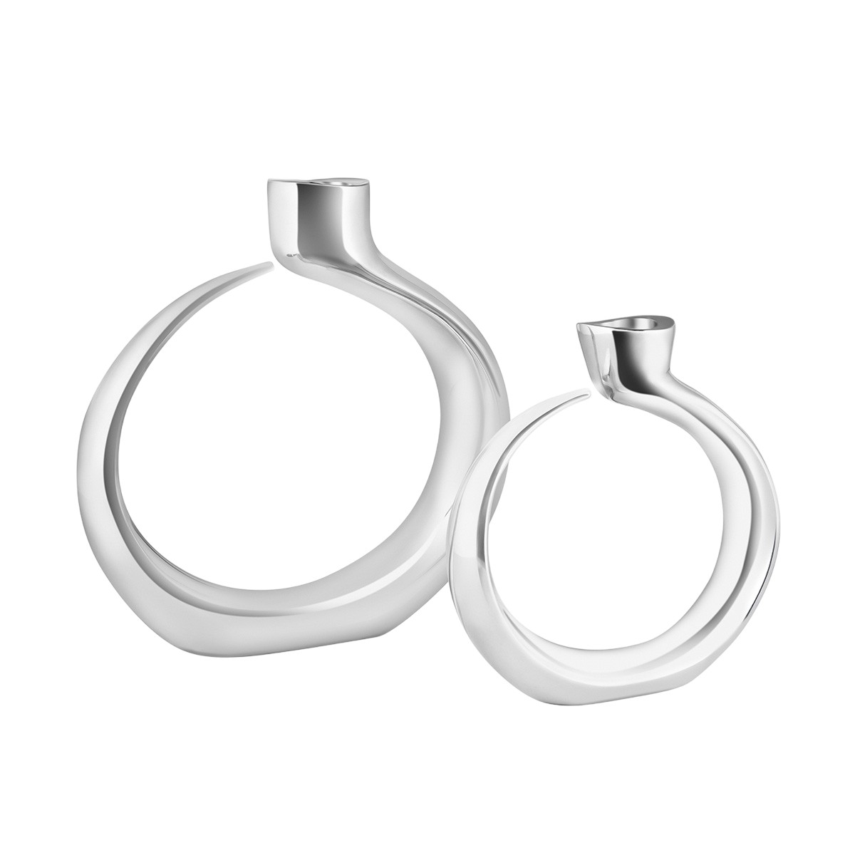 Nambe Globe Candlesticks, Set of 2