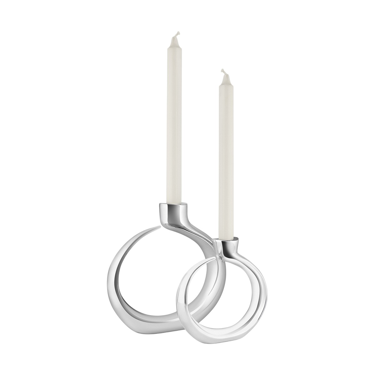 Nambe Globe Candlesticks, Set of 2