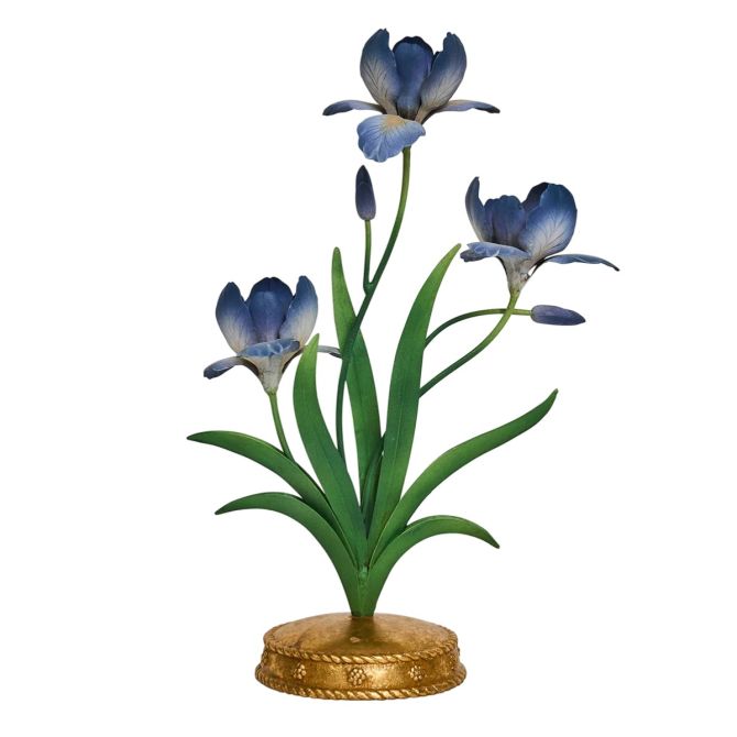 Juliska Meadow Walk Iris Centerpiece 14" Candelabra, Chambray