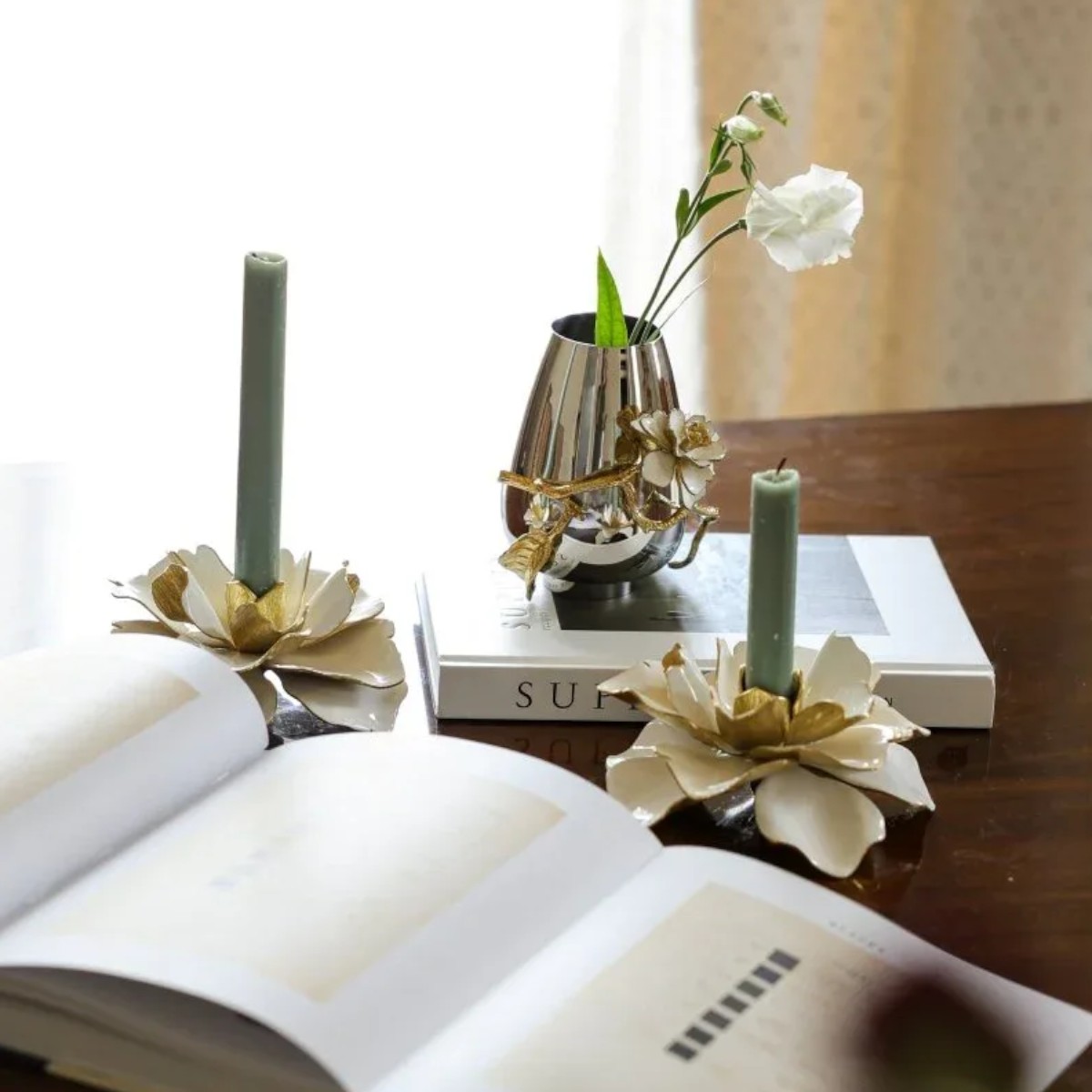 Michael Aram Gardenia Candleholders, Set of 2