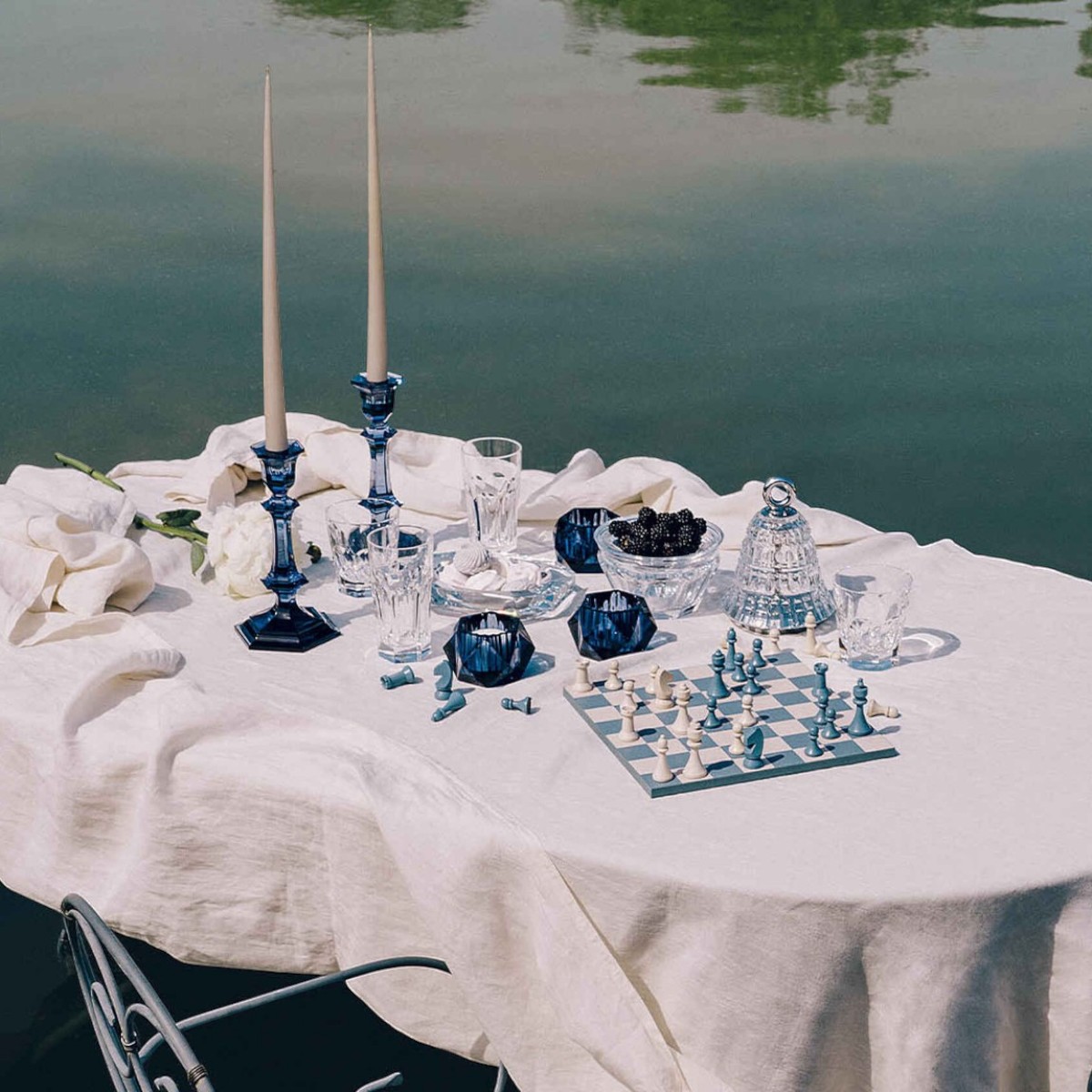 Baccarat Midnight Blue Harcourt Candlestick Holders, Set of 2