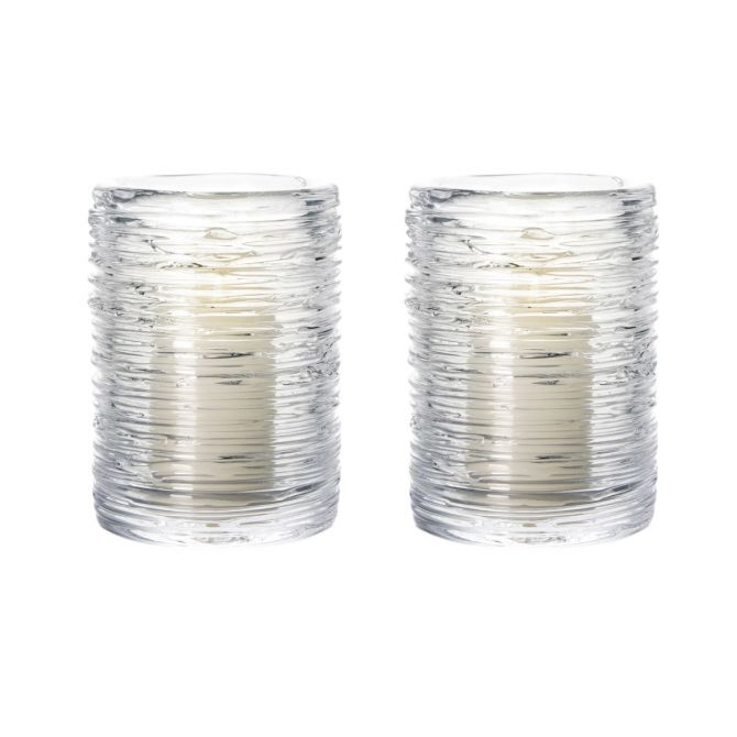 Simon Pearce Echo Lake Hurricane Candle Holders, Set of 2 Small