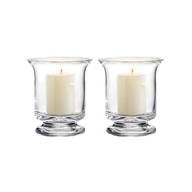 Simon Pearce Revere Hurricane Candle Holders, Set of 2 Small