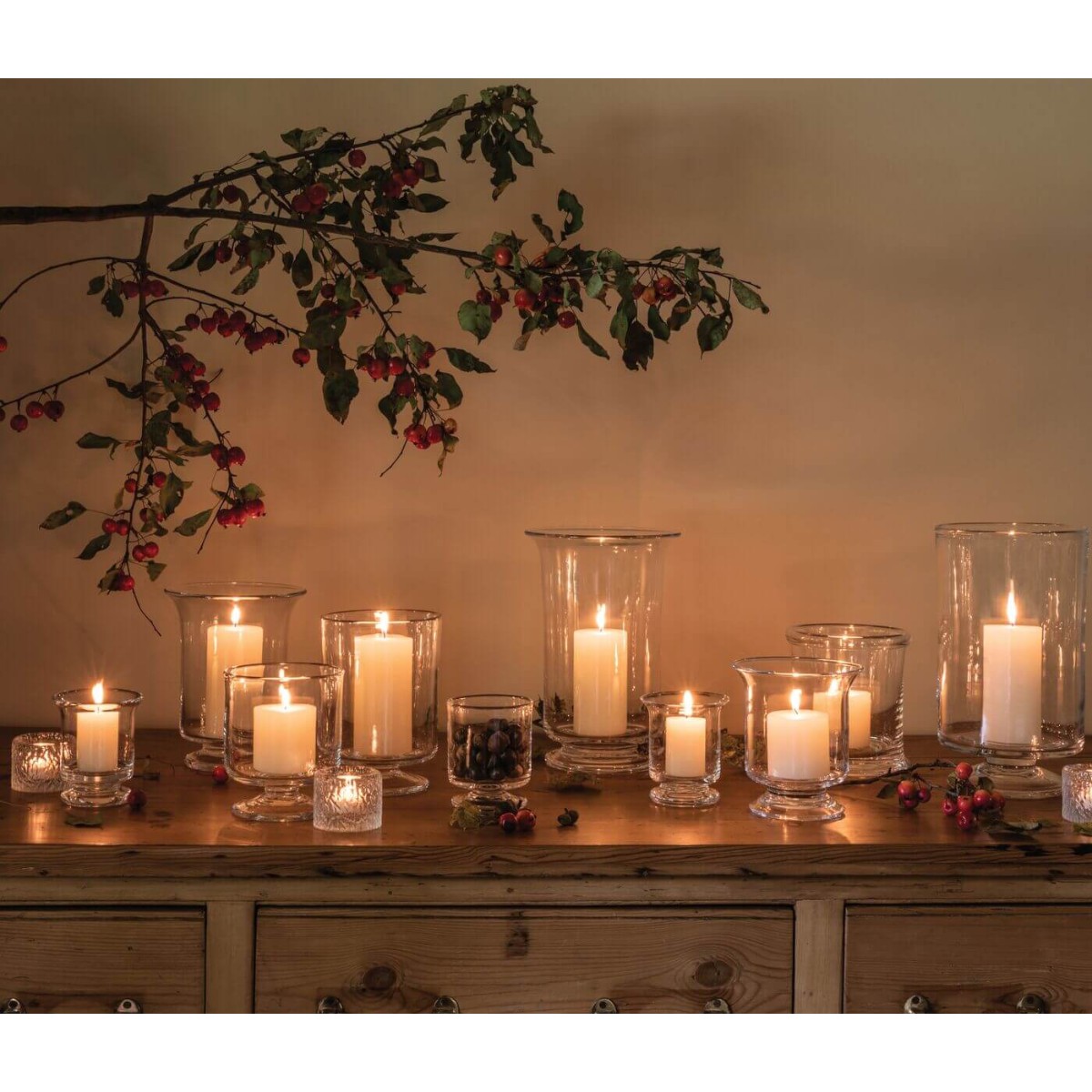 Simon Pearce Revere Hurricane Candle Holders, Set of 2 Small