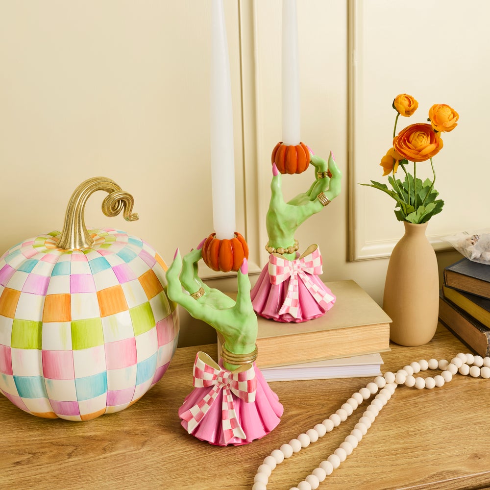 MacKenzie-Childs Glam 'O' Ween Hand Candle Holders, Set of 2