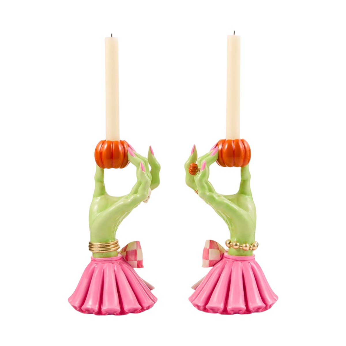 MacKenzie-Childs Glam 'O' Ween Hand Candle Holders, Set of 2