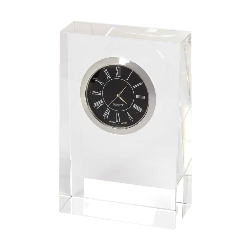 Tizo Crystal Glass Clock, Clear