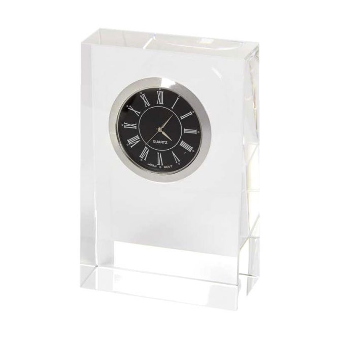 Tizo Crystal Glass Clock, Clear