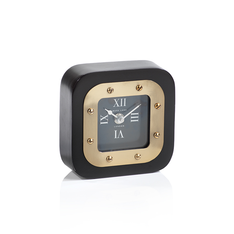 Zodax Mark Lane Table Clock Black with Gold Small Clock IN6437