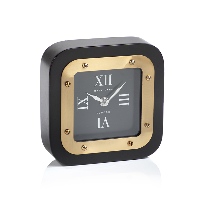 Zodax Mark Lane Table Clock Black with Gold Large Clock