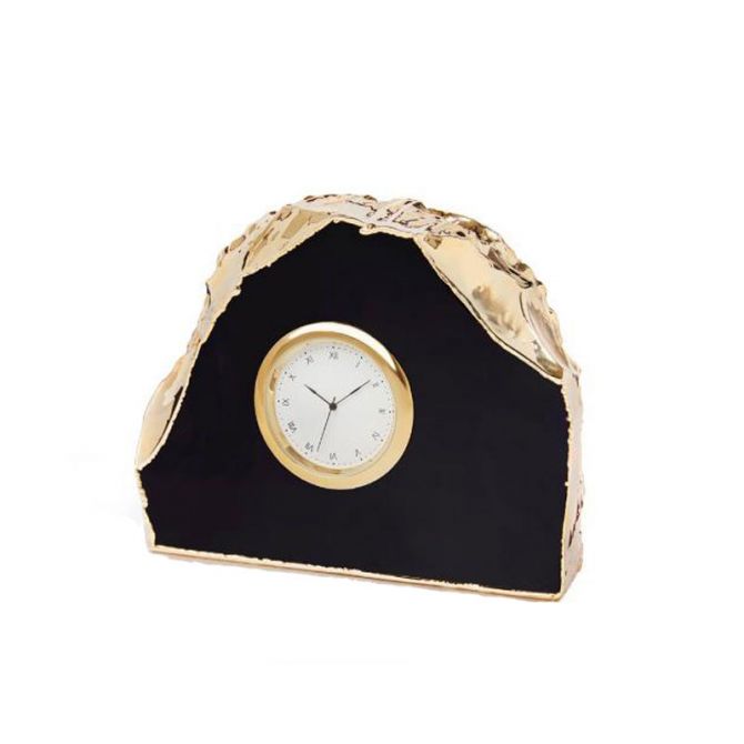 Anna New York Ampliar Black Crystal and 24k Gold Clock