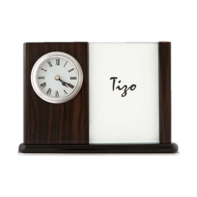 Tizo Ebony Clock with Photo Frame